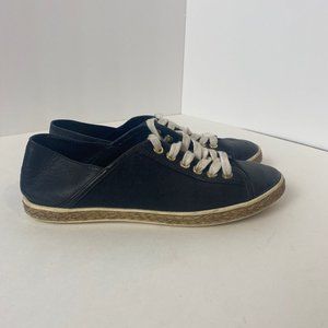 Michael Kors Black Espadrille Leather Canvas Sneakers Size 6.5